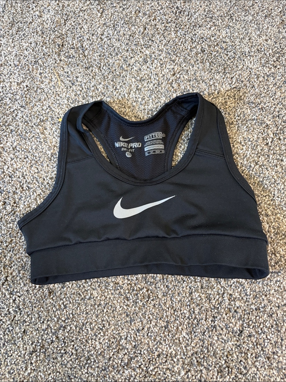 Nike Black Sports Bra with White Swoosh - Racerback Support